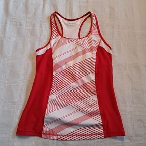 Xersion women's size Large red and white tank top